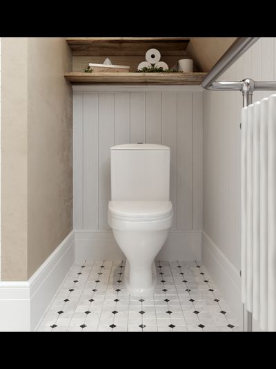 Унитаз компакт Santeri Вест напольный косой выпуск нижний подвод воды 1.P201.8.S00.00B.F