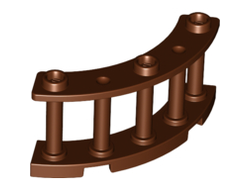 Fence 4 x 4 x 2 Quarter Round Spindled with 3 Studs, Reddish Brown (21229 / 6227891)