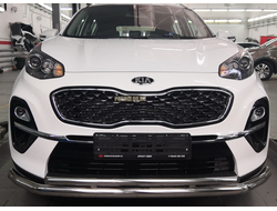 Защита переднего бампера двойная d60/42 для Kia Sportage (2018-2021)
