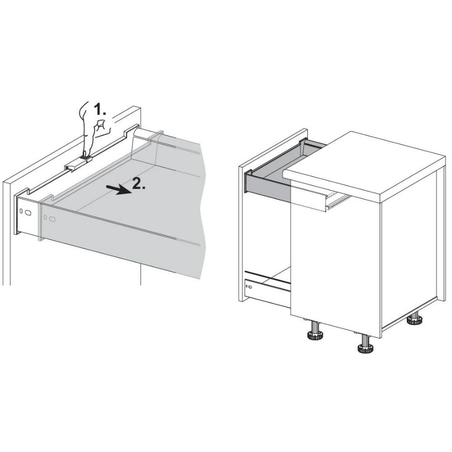 Фиксатор внутреннего ящика Innotech atira, серый 9235838 Hettich