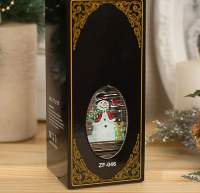 Фонарь новогодний Снеговичок, 13х5.5х5.5 см