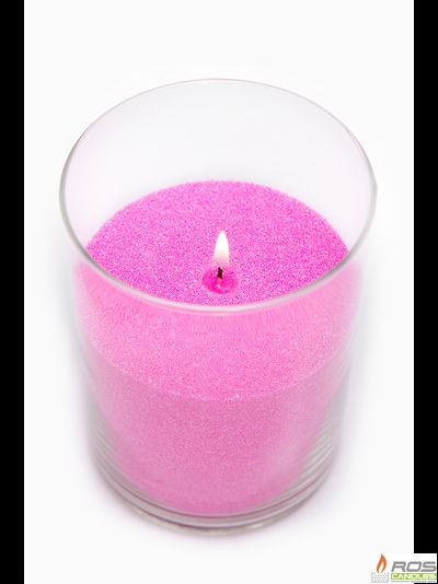 Насыпная свеча "Цилиндр 15 см", розовая "Розовый", с отдушкой "Ванильная карамель"