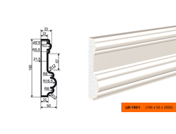 Цокольный молдинг фасадный из пенополистирола с покрытием LEPNINAPLAST (Лепнинапласт)  ЦВ-190/1