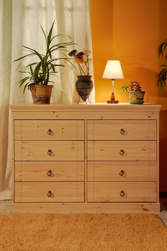 Комод ДАНИЯ №3 ИЗ МАССИВА СОСНЫ восемь ящиков 129,5 Х 40 Х 94 СМ