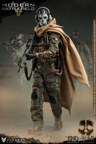 Sajmon Goust Rajli Prizrak Ghost Call Of Duty Modern Warfare 2019 Kollekcionnaya Figurka 1 6 Scale Modern Battlefield End War V Ghost Fs 73030 Flagset