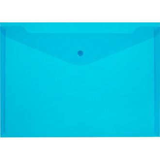 Папка-конверт на кнопке КНК 180 синий прз. 10шт/уп