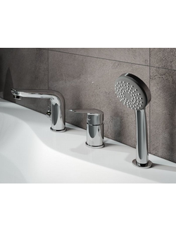 Смеситель на борт ванны на 3 отверстия с керамическим дивертором Iddis Torr TORSB30i07 врезной на 3 отверстия