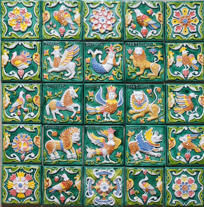 Изразец сувенирный (цветной)