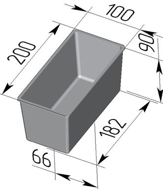 Хлебная форма Тостерная 200 х 100 х 90 мм
