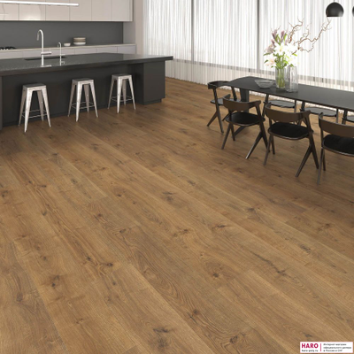 Декор ламината Haro Дуб Портлэнд Натур 540272 в интерьере гостиной