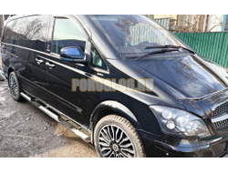 Пороги труба с проступью Папа Тюнинг d76 для MERCEDES-BENZ VITO 2005-2010, 2010-2014(рестайлинг)