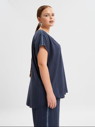 Топ синий в полоску