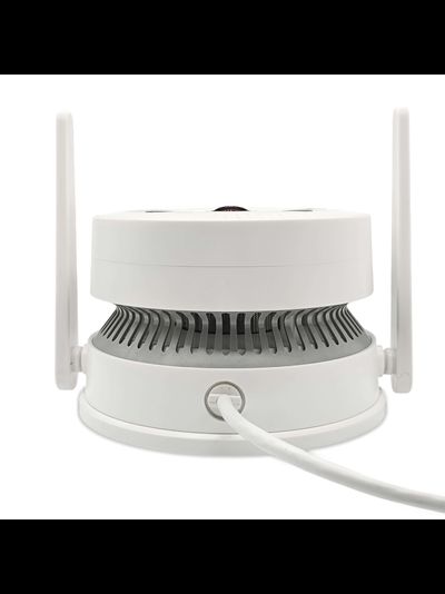 DE/VN-XMC40 Панорамная WiFi/LAN охранная видеокамера/датчик дыма. Ночное видение, интерком связь, с DVR. Full HD, 4 МП (ICSEE/XMEYE)