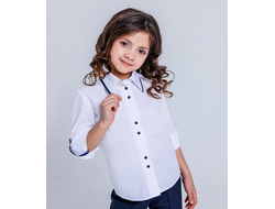 Д 5137 Блузка длинный рукав, тесьма по вороту р.122-170