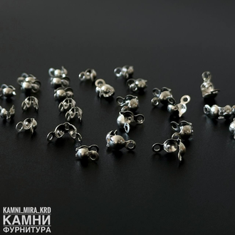 Маскировочная кримпа каллота малая 6х4/8х6 мм, цвет серебро, цена за пару