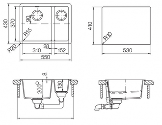 Мойка Schock QUADRO 60 PLUS