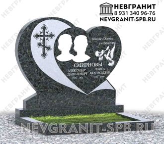 Горизонтальный памятник ДГ-73 пироксенит сердце