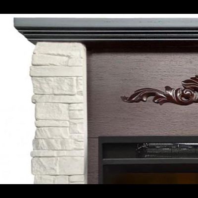 Электрокамин Malta AO белый камень с очагом Magic 24