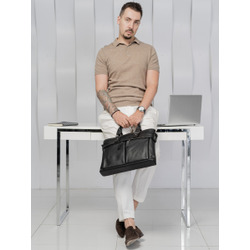 Кожаная мужская сумка Talponera black (арт. 5019-01)