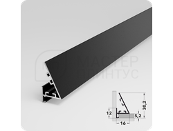 Микроплинтус АПЛ 01 производства Лука, длина 2,4м. цвет черный