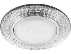 Светильник встраиваемый Feron GX53 круг подсветка 4K прозрачный хром 130(100)x30 CD4020 29473