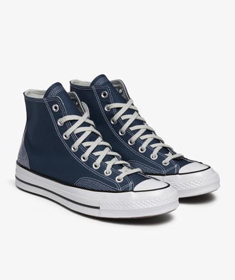 Converse navy high tops hot sale