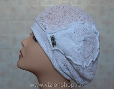Берет из хлопка Vizio 4810 летний белый