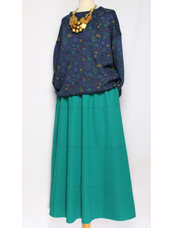 Джемпер  "МЕЛКИЕ ЦВЕТОЧКИ" синий до р.52