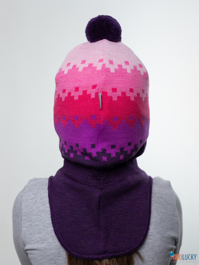 Шапка-шлем  20101-06, цвет фиолетовый, розовый р. 52-54