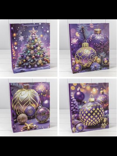 Пакет подарочный &quot;Новогодний&quot; (микс), 26*10*32см