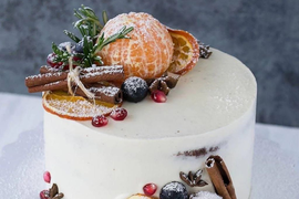 Торт "Мандарины на снегу"