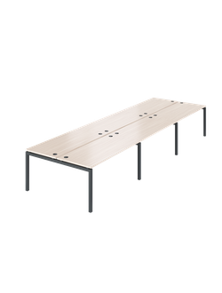 Бенч на 6 рабочих места (глубина 73 см) на металлокаркасе АМБ-004-6 прямой