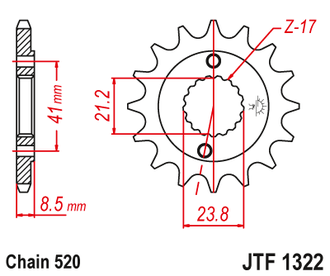 Звезда ведущая (15 зуб.) RK C4024-15 (Аналог: JTF1322.15) для мотоциклов Honda