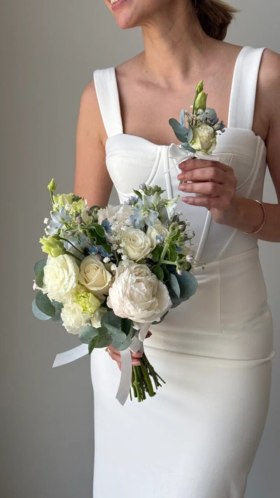 Букет невесты & Бутоньерка № 1324