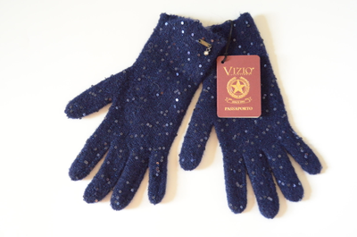 Перчатки Vizio 1042 GG синие с пайетками