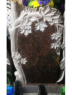 Памятник гранитный с клёном по акции № А14 клен