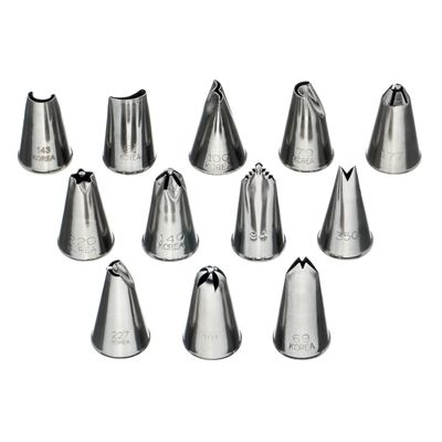 Набор кондитерских насадок 12 шт нерж. для мини-капкейков и пирожных