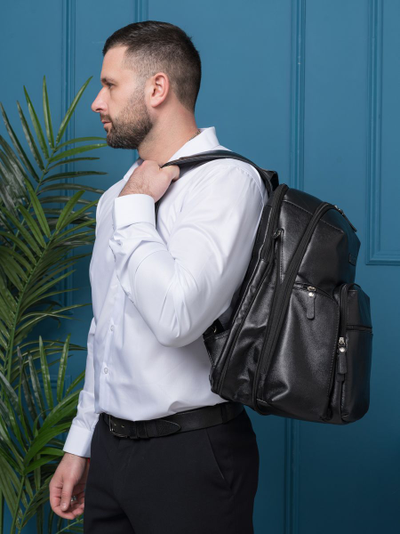Кожаный рюкзак Bertario black (арт. 3102-01)