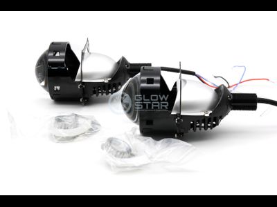 Светодиодные билед модули Aozoom A5+ Bi-Led 2020, 3.0 дюйма, 35w, 9-16v, крепление 3R и винтом, драйвер встроенный (комплект, 2шт)