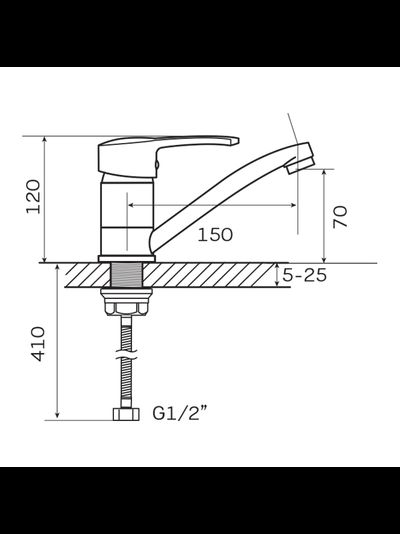 Смеситель для раковины однорычажный короткий гусак ZERIX PED-B 279