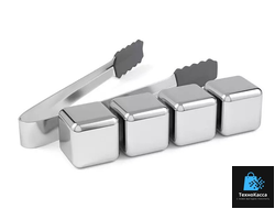 Охлаждающие камни для напитков Xiaomi Circle Joy Stainless Steel Ice Cubes CJ-BK03 4 шт. (серебро)