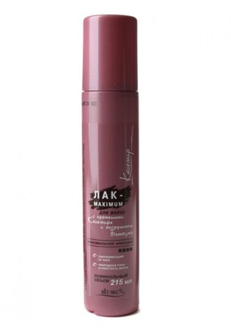 ЛАК-Maximum для волос с кашемиром сверхсильной фиксации (Кашемир), 215 мл