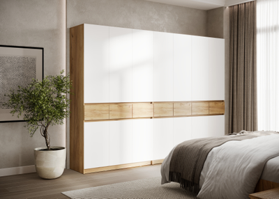 Бостон Лайт Шкаф ШК-004 (4-ств.) Дуб Крафт золотой / Белый (Гладкий)