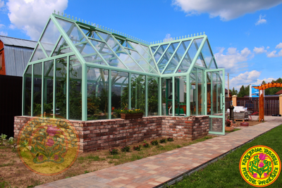 Английская теплица размером 9х3 метра плюс холл 3х1,5 метра. модель Ноттингем