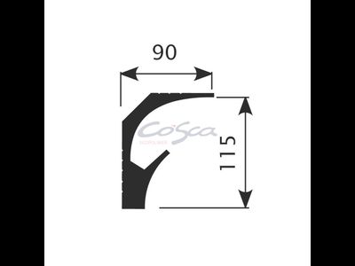 Карниз для скрытого освещения KX025 - 115*90*2000мм