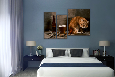 Модульная картина "Вобла и кот"