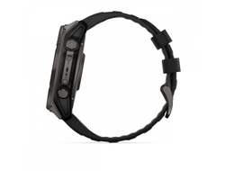 Умные часы Garmin Fenix 8 - 51 мм Solar, Sapphire титановый угольно-серый с DLC-покрытием и черным ремешком (010-02907-11)