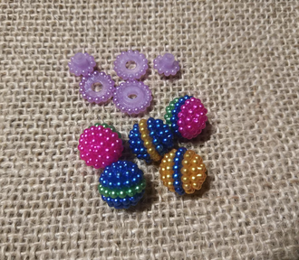 Набор бусин круглых, декоративных, диаметр 13 мм, цена за 12 шт