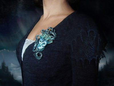 "Луми - Сердце Льдов", коллекционная брошь в стиле фентези