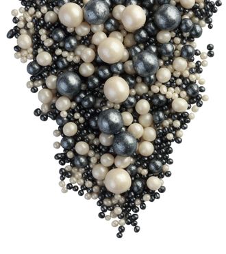 157 Драже зерновое взорванные зерна риса в цв. кондитерской глазури (Жемчуг серебро-черный)
